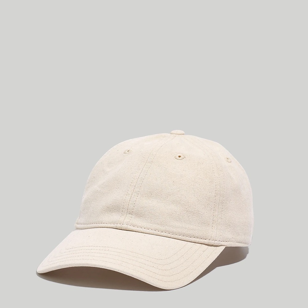 Madewell Organic Cotton Broken-In Baseball Cap in Alabaster